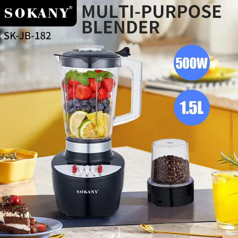 

1.5L 500W High Power Blender Mixer Electric Juicer Machine Smoothie Blender Food Processor Personal Juice Blender