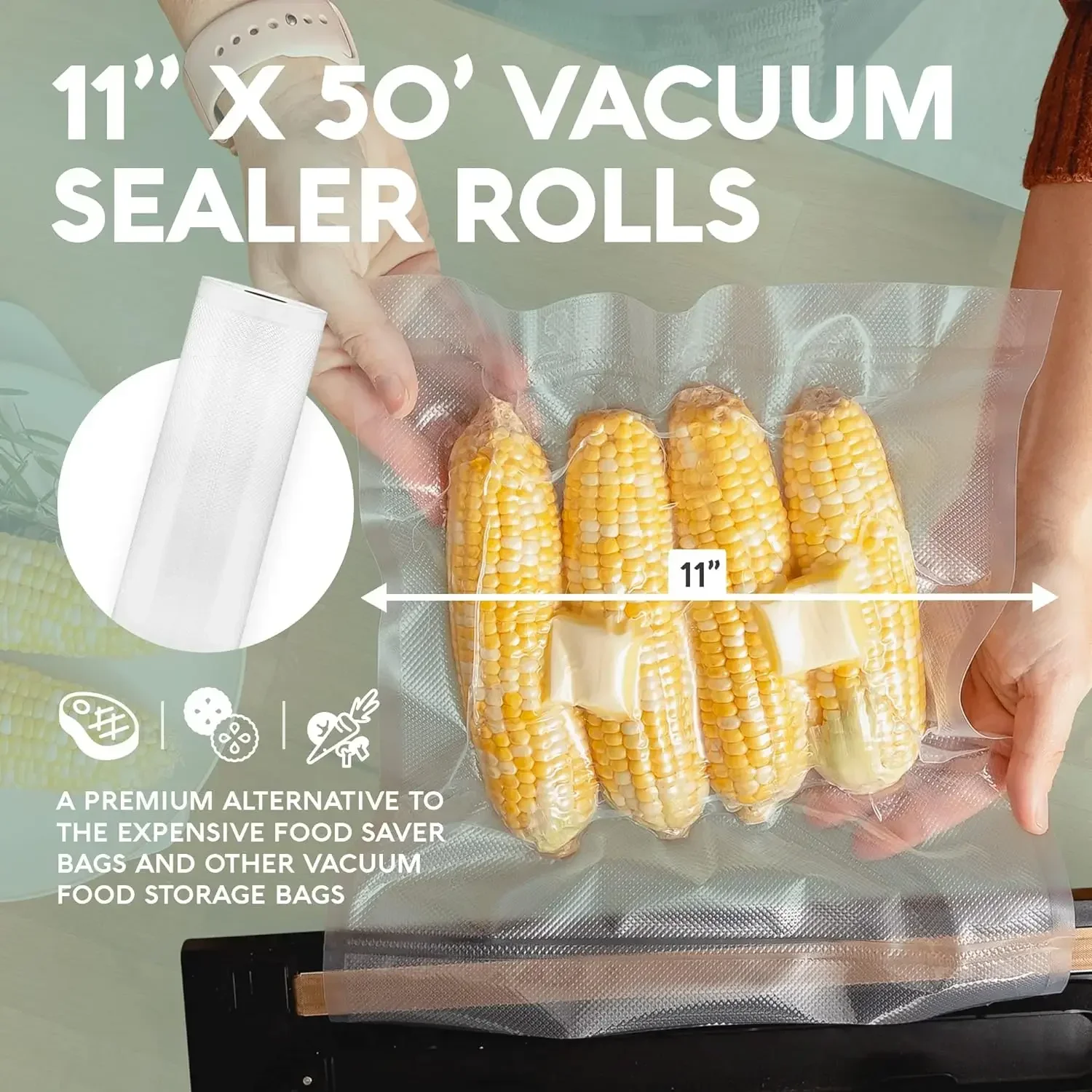 Fresh Keeping Bags Vacuum Seal Bags Food Storage Bags Plastic Food Storage Bags Vacuum Bags Non-BPA Vacuum Seal Rolls Vac Seal Bags for Food Storage Meal Saver Freezer Vacuum Sealer Bags Sous Vide Bags Sealer
