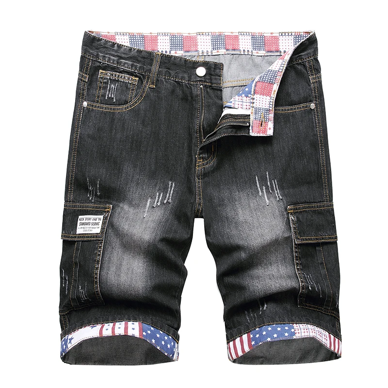 Men Jeans Denim Shorts Summer Jeans Shorts Summer Men&rsquo;s Short Jeans Cotton Bermuda Shorts Streetwear Breathable Casual