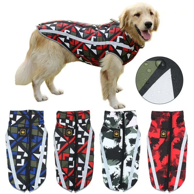DogJacketLargeBreedDogCoatWaterproofReflectiveWarmWinter