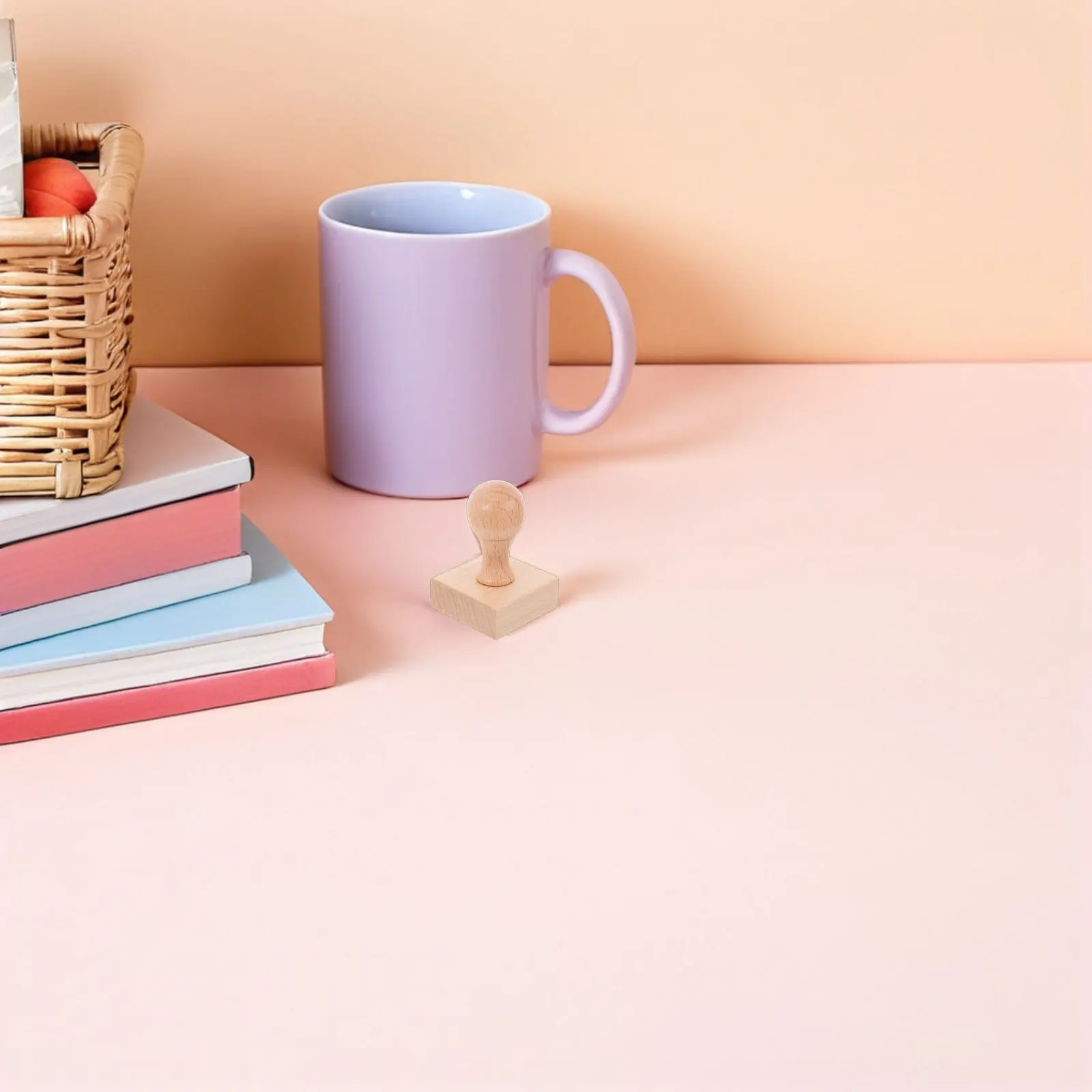 2Pcs 나무 스탬프 라운드 핸들 DIY 공예용 빈 도장 스크랩북킹 카드 만들기 일기 장식 창의력을 위한 나무 스탬프