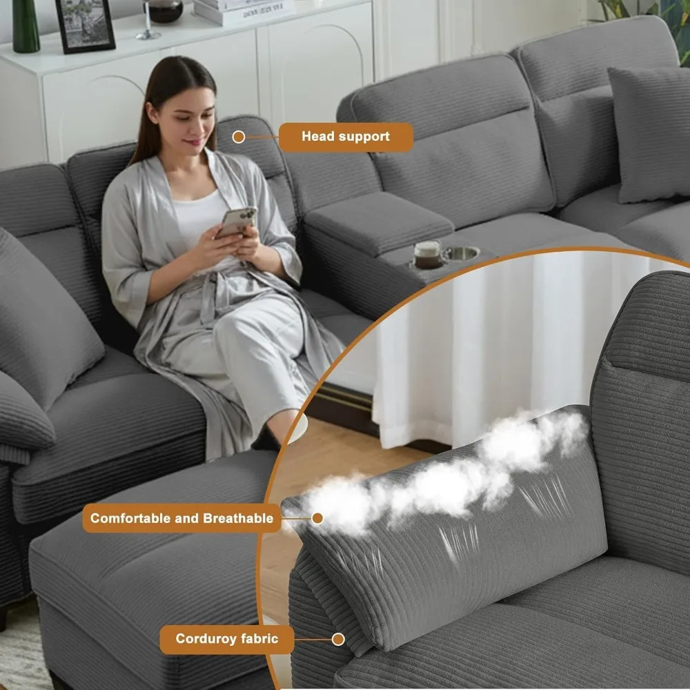 U Shaped Cloud Sectional 5
