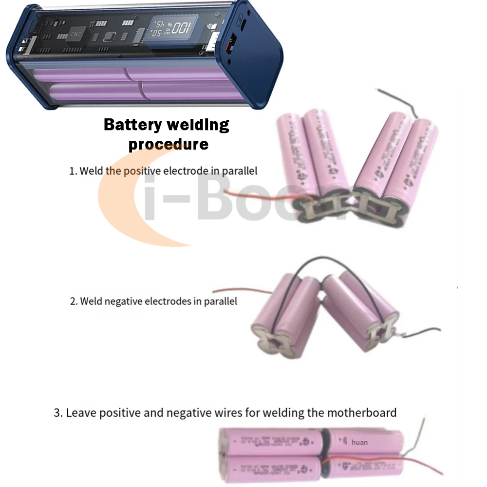 Custodia Caricabatterie a 8 sezioni 18650 PD22.5W Mecha Guscio Trasparente fai da te Power Bank Box Ricarica Rapida Power Bank Schermo a LED