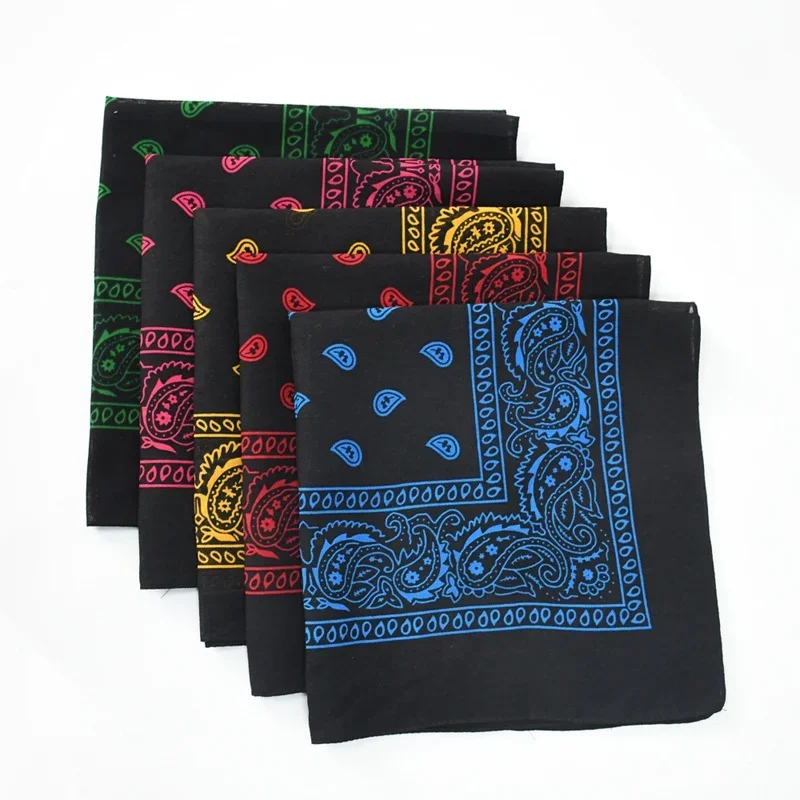Unisex Hip hop Cotton Cashew Bandanas Face Mask Scarf Headwear Women Headband Men Square Fishing Mask Hiking Handkerchief square scarf cotton head wrap pirate hat bandana