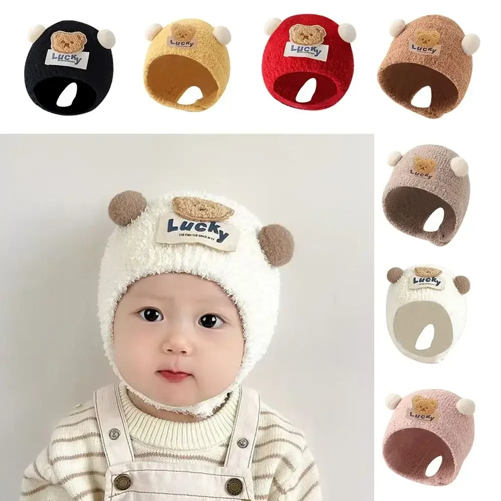 Plush Hat Cartoon Autumn Winter Hats Thickened Hip Hop Warmer Warm Bonnet Cute Newborn Cap Outdoor