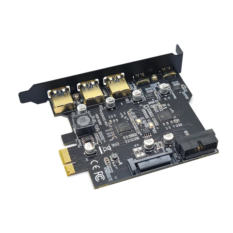 PCIE Adapter Card Type C USB 3.2 Gen1 PCIE Card Hub USB 3.0 PCI Express Board PCI-E 3 Adapter Multiplier USB3 3.1 Controller Riser