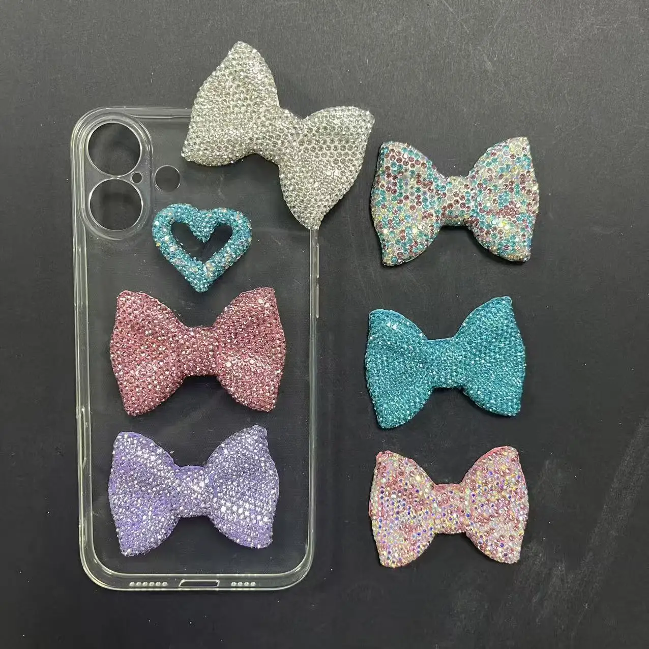 1개 여름 화려한 반짝이 풀 라인스톤 십자가 3D 참 장식 DIY 공예품 쥬얼리 액세서리 펜던트 용품 폰케이스 장식