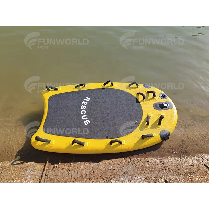 Stock Inflatable Rescue Sled Yellow Drop Stitch Fabric Small Lifeguard Rescue Board Sled for Jet Ski