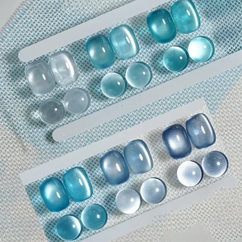 1-12 pz TC Estate Blu Perlina di Vetro Occhio di Gatto Gel Smalto per unghie Flash Bianco Spar Colore Nudo Magnete Unghie Artistiche Gel Salon Unghie Di Natale 1