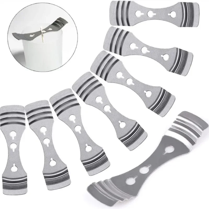 5pcs Wick Holder Metal Candle Wick Centering Devices Silver Stainless Steel Candle Wick Holder for Candle Making
