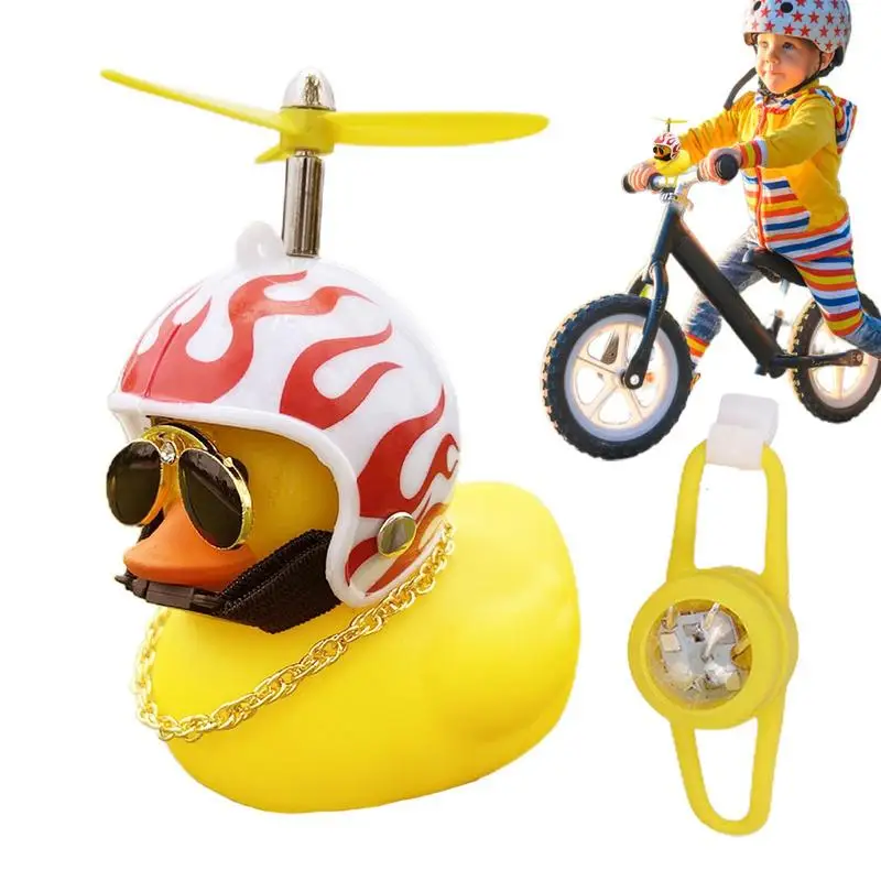 Car Cute Duck With Helmet Broken Wind Small Yellow Duck Bike Motorcycle Helmet Riding Cycling Decor Car Ornaments Accessories