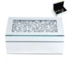 Silver Crushed Diamond Glass Mirrored Jewelry Box Organizer Women Trinket Drawers Organiser Boxes Makeup Container Dressing Tabl 1