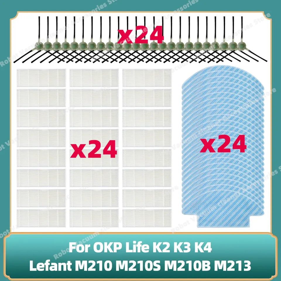 Accessori Per Aspirapolvere Automatico Lefant M213s Compatibile Per Lefant M210 M210S M210B M213 / OKP Life K2 K3 K4 Ricambi Lefant M210 Spazzole Laterali Per Robot