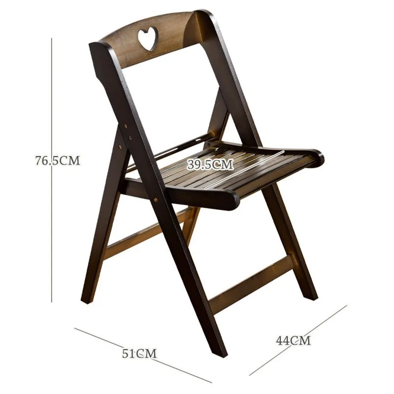 Retro Foldable Chair Home Back Chair Nordic Solid Wood Dining Office Computer Stool Simple And Simple Portable