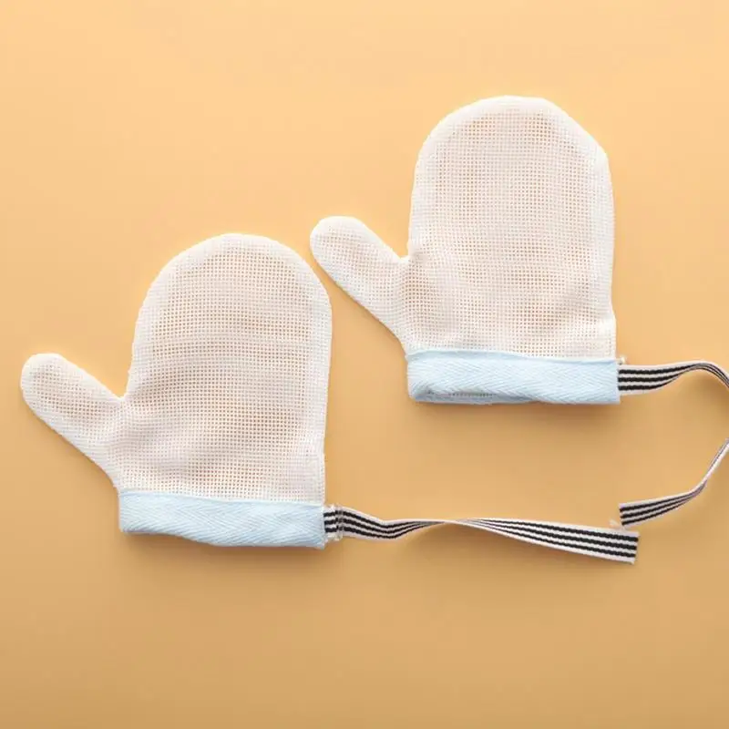Newborn Gloves Thumb Protector Baby Mesh Gloves Baby Mittens Protective Gloves Children's Mittens Baby Hand Mittens Nail Biting 6
