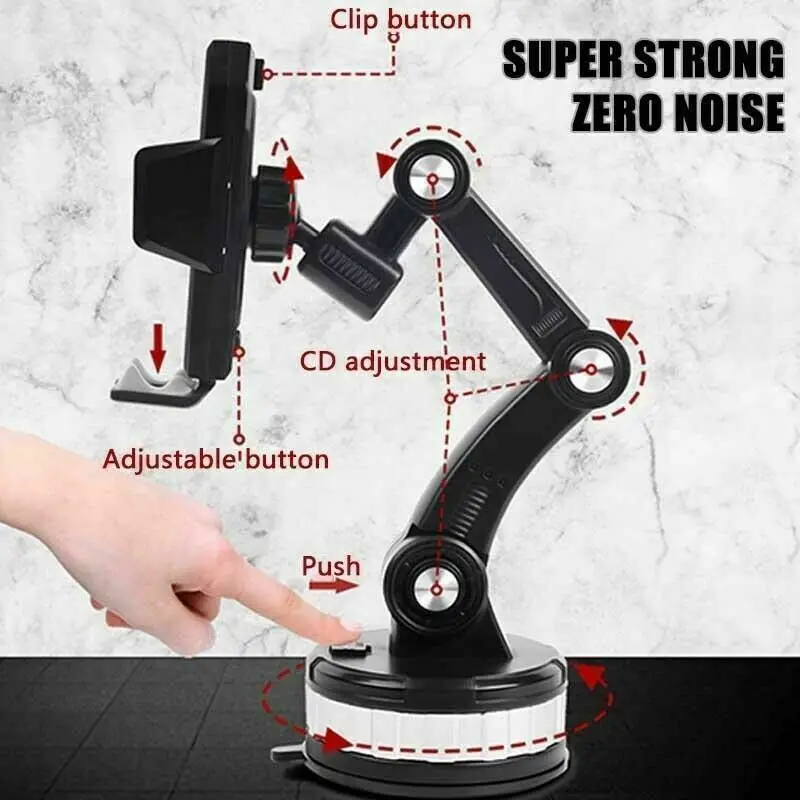 Car Phone Holder Universal Large Truck Extended Suction Cup Type Fixed Shockproof Mobile Phone Stand GPS Navigation Sucker
