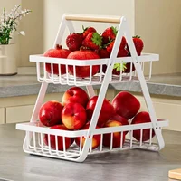 Metal Fruit Basket Fold Household Removable Fruit Baskets Large Capacity Simplicity Beautiful Antirust Kitchen Vegetable Basket 1