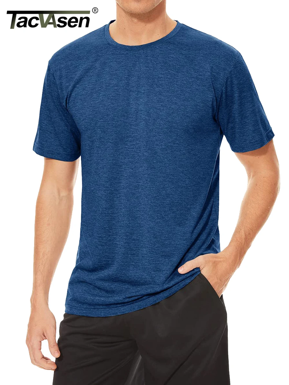 TACVASEN 3 Packs Summer T-shirts Mens Crew Neck Short Sleeve