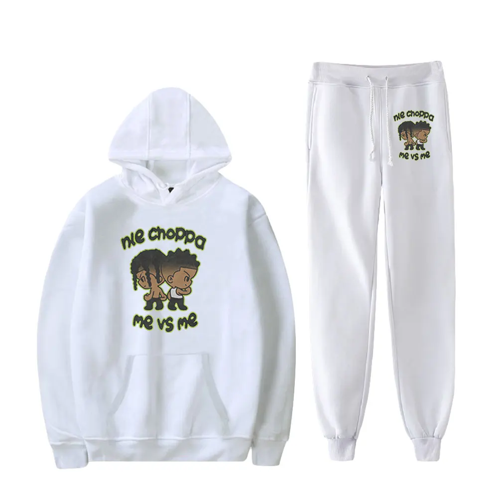 

Nle Choppa 2D Hoodies Sweatshirts+Recreational Sweatpants Sport Suit Men's And Women's Sets Hoodis Streetwear