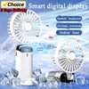 USB Cooling Hand Fans Folding Recharge Digital Display 5 Speed Adjustment Handheld Mini Fan with Table Stand ﻿ 1