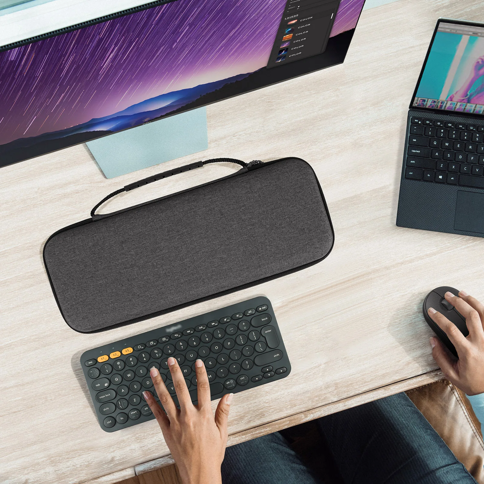 Geekria Hard Case Compatible with Logitech K380 + M355, Protective