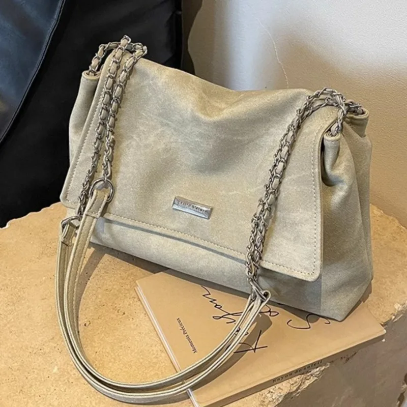 Commuting Women's Large Capacity New Fashionable Niche Texture Chain Shoulder Bag Crossbody Tote Bag
