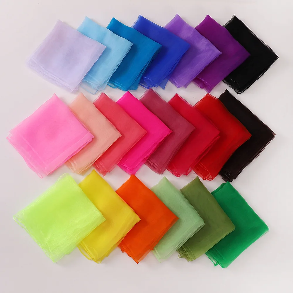 20pcs 60x60cm Gymnastics Scarves For Outdoor Game Dancing And Juggling Chiffon Towels Candy Colored Gym Towel Dance Gauze Scarf gymnastics scarves