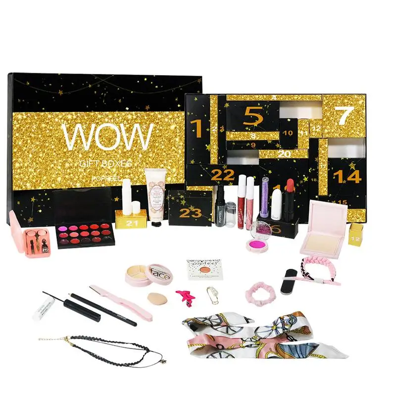 24 Days Beauty Advent Calendar Makeup Set 24pcs Christmas Countdown Calendar Make up Lipstick Eye Shadow Cosmetic eye makeup set,makeup set,makeup kit