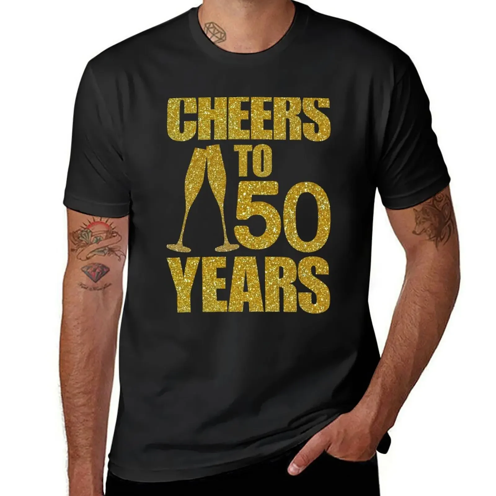 

Cheers To 50 Years T-shirt plus sizes summer clothes customs funny t shirts for men