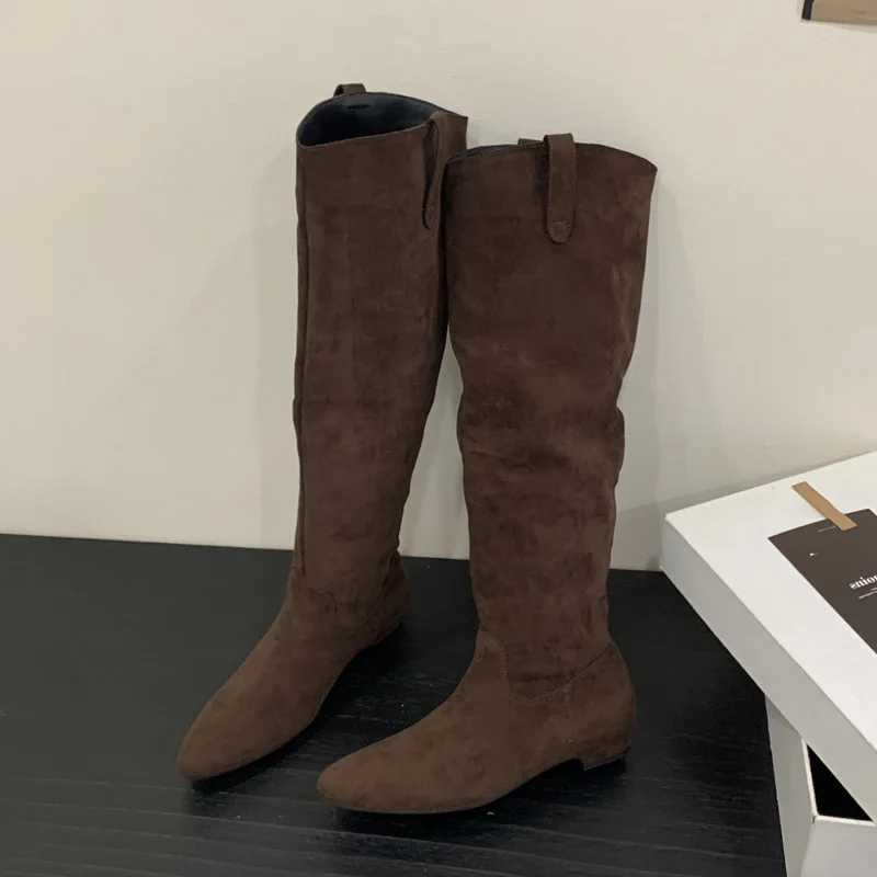 Aneikeh2026AutumnWinterFashionSquareLowHeelsKnee-HighBootsShoesPunkStylePointedToeWomanBotasLargasDeMujer-AliExpress322