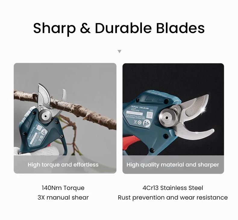 Bosch Pro Pruner Brushless Motor Professional 12V Li-battery Cordless Electric Shear 140Nm Torque Garden Electric Scissors 6