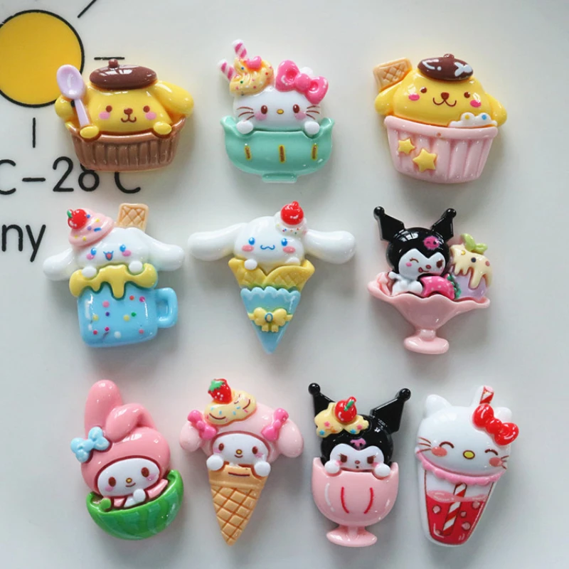 

Sanrio Cartoon Ice Cream Hello Kitty Kuromi Cinnamoroll My Melody Fridge Magnet Kitchen Decor Cute Refrigerator Sticker Souvenir