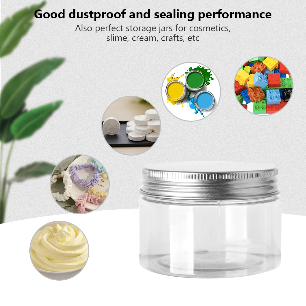 Empty Plastic Cosmetic Jars Makeup Container Face Cream Sample Pot 20pcs 30/50/60/80/100/120/150ml storage jar plastic storage bottle