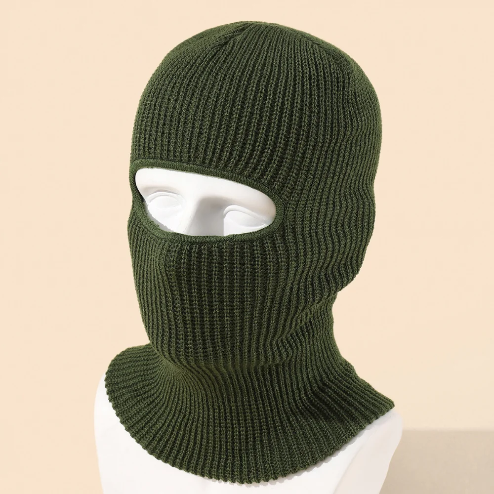 Candy Color Full Face Cover Ski Mask Hat Bear Ear Balaclava Knitted Hats Outdoor Cycling Ear Protection Hat Beanies Men balaclava mask knitted hat knitted cap knitted beanie embroidered beanies cotton beanie skullies beanies fashion beanies