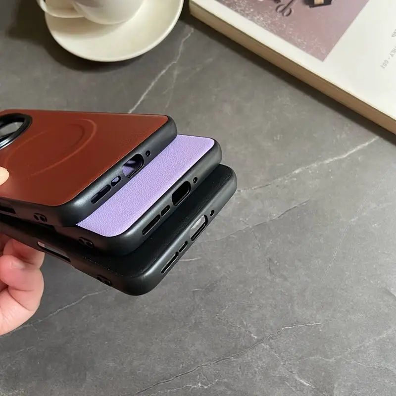 Premium Soft PU Leather Magnetic Wireless Charging Protective Phone Case