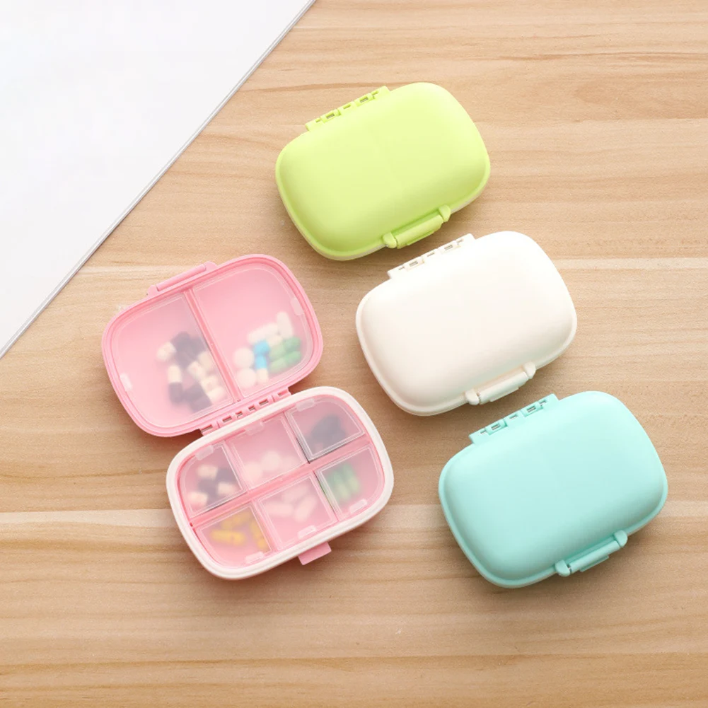 8 Grids Organizer Container For Tablets Travel Pill Box With Seal Ring
