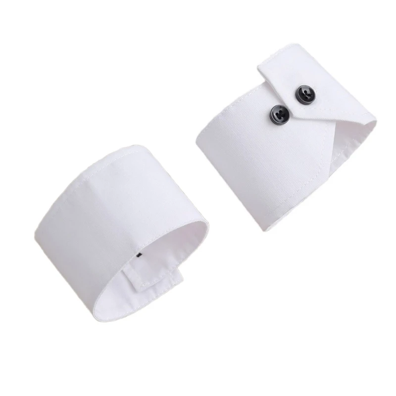 Simple Wrist Cuffs Detachable Wristband Elegant Black Buttons Shirt Style False Simple Cuffs for Sweater DropShip