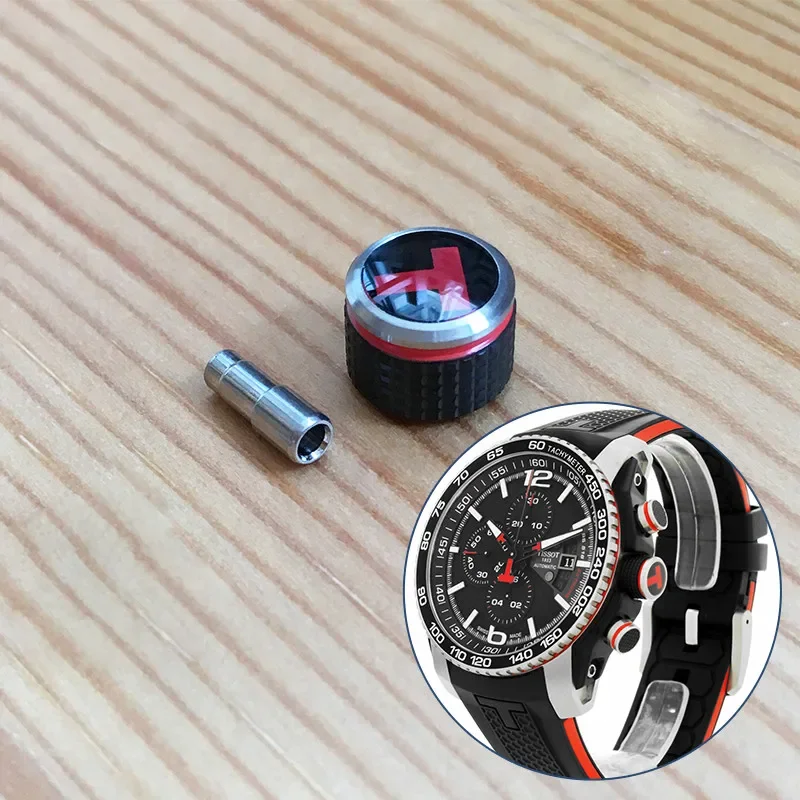 Corona Impermeabile In Acciaio Rosso Nero Per Orologio Automatico Originale Tissot T-Sport Prs 516 Extreme Automatic T079
