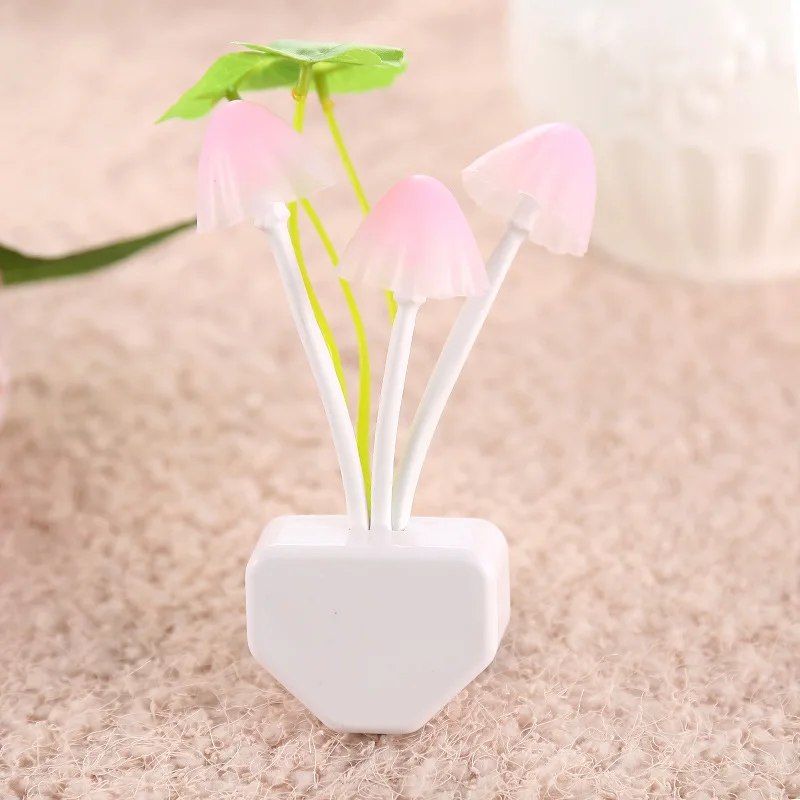 Mushroom Night Indoor Wall Light US EU Plug Romantic Colorful Bulb Bedside Atomsphere Lamp Home Illumination Decoration