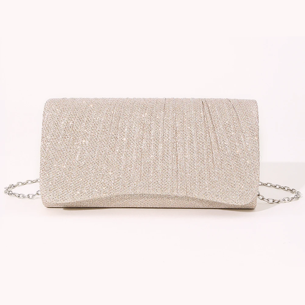 Women Shiny Crossbody Bag Elegant Chain Satchel Bag Fashion Giltter Sling Bag Chic Cocktail Wedding Clutch