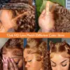 Curly wigs Transparent Lace Front Wig Chocolate Brown 13x4 13x6 Brazilian Deep Wave Frontal Human Hair Wig for Women Pre Plucked 4