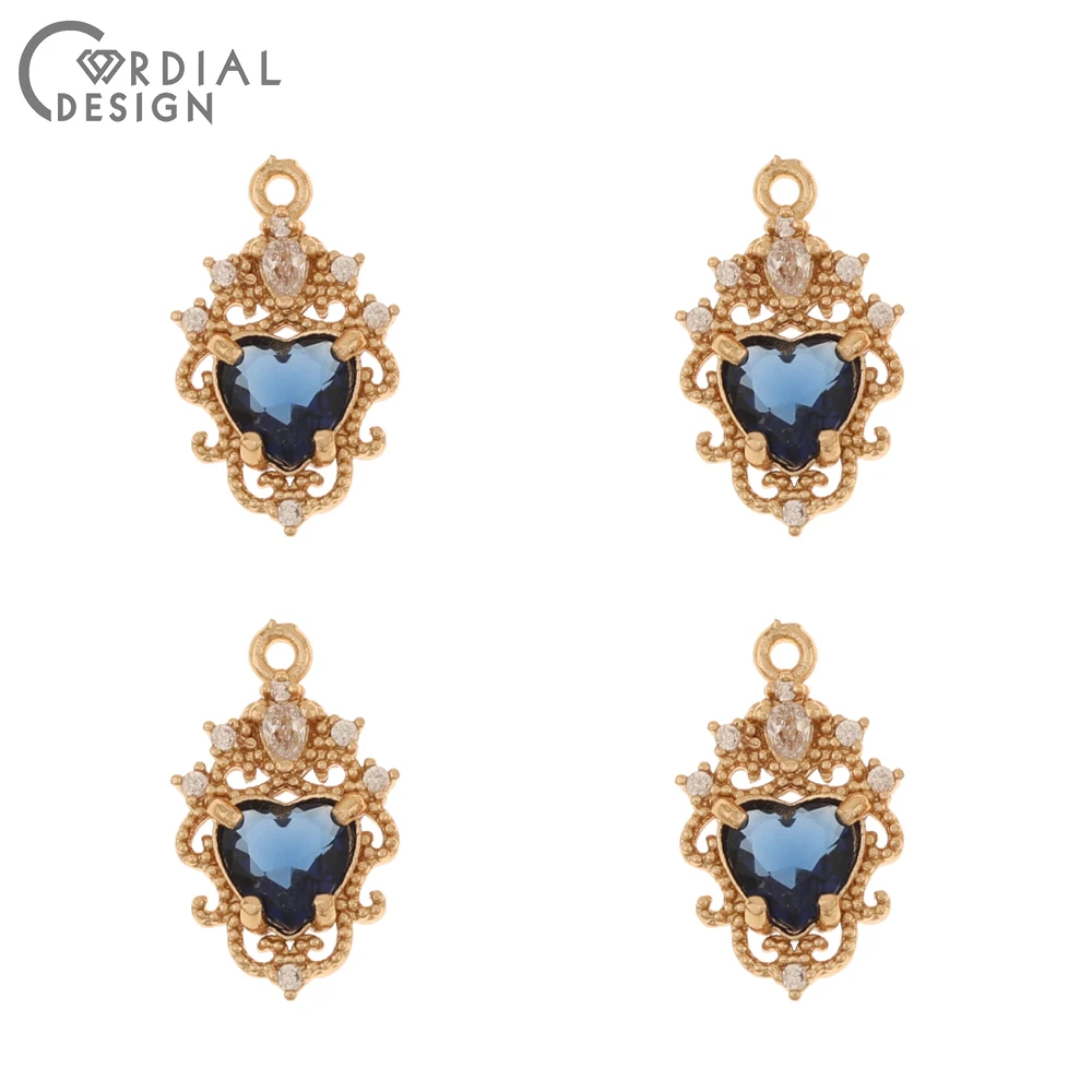 Cordial Design 50Pcs 11*18MM Earrings Accessories/Crystal Pendant/DIY Charms/Heart Shape/Jewelry Finding & Components/Hand Made - cordial
