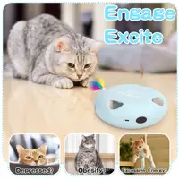 Cat toys, 7-hole smart sensor pop-up feather toys, USB powered indoor cat automatic kitten toys,Blue ﻿ 3