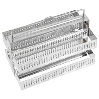 Slide Drainer Microscope Slides Holder Stainless Steel Biology Accessories 60 Positions Glass Rack Staining 1