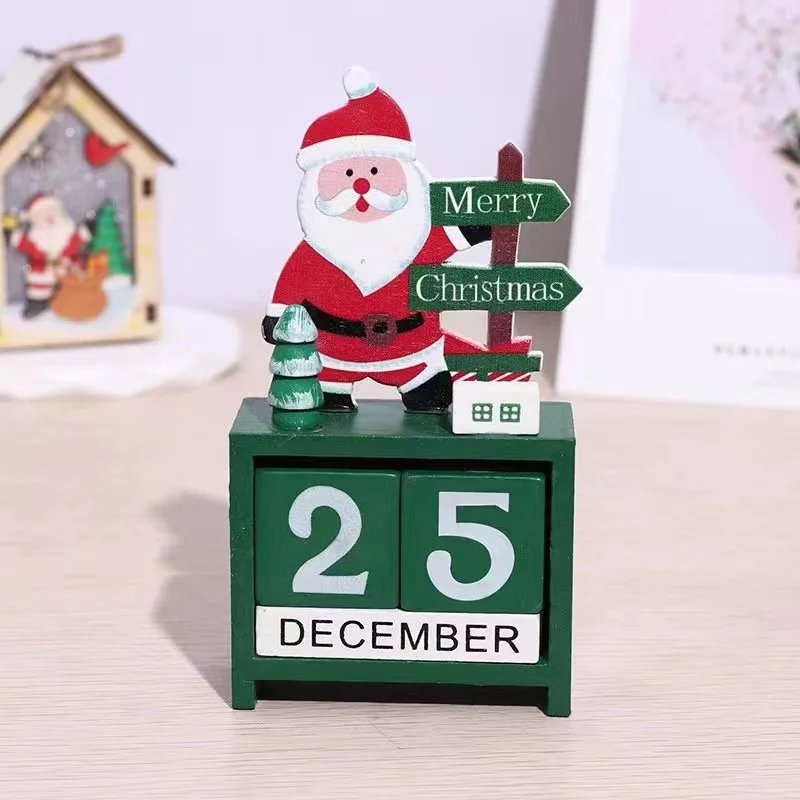 

Christmas Decorations: Wooden Calendar - Mini Desktop Decoration for Festive CountdownCapture the essence of Christmas with our