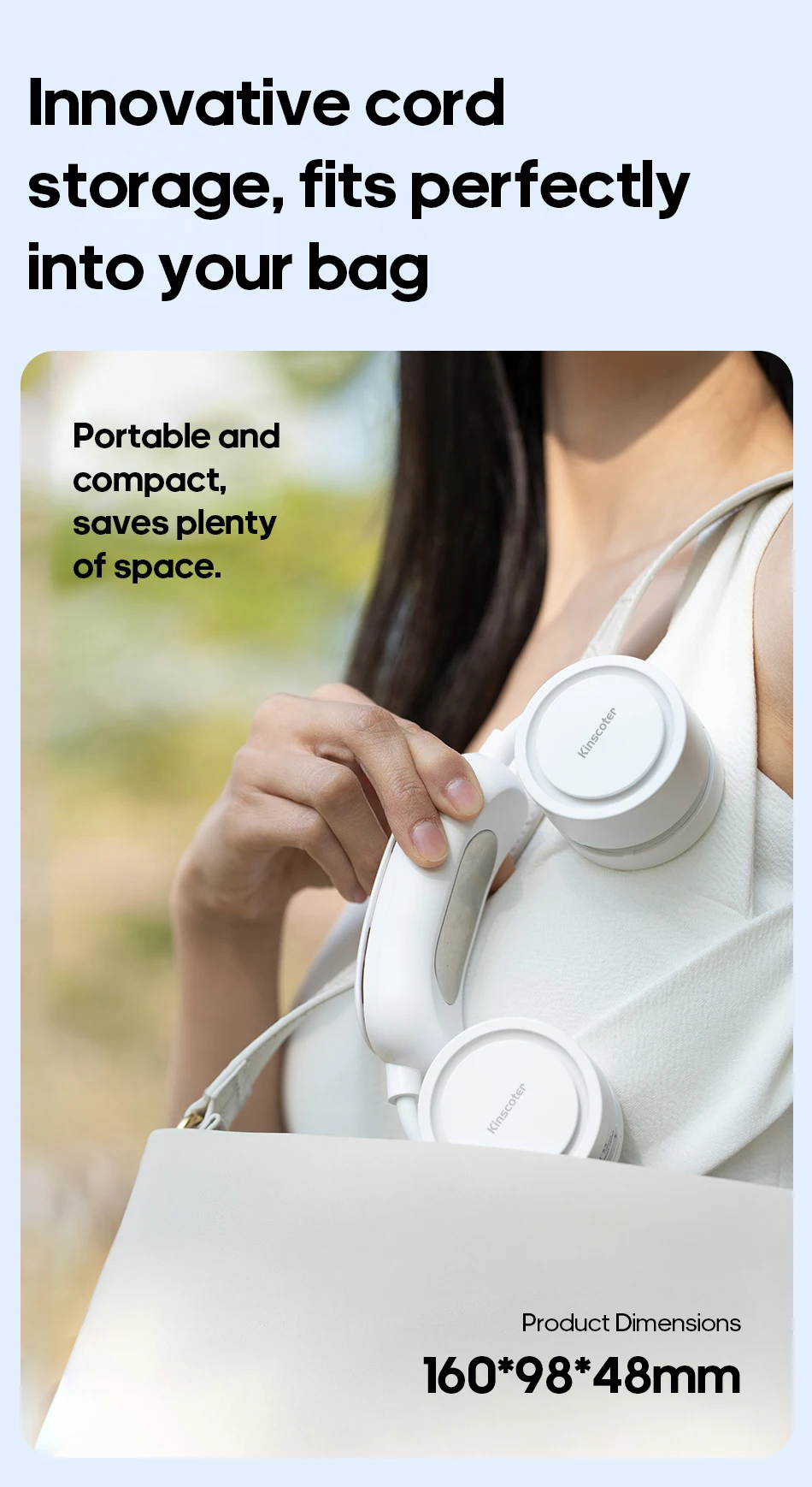 Portable Personal Sports Neck Fan 3-speed Wind with Cold Compress Function 800mAh*2 Mini Cooling Electric Fan for Outdoor Travel
