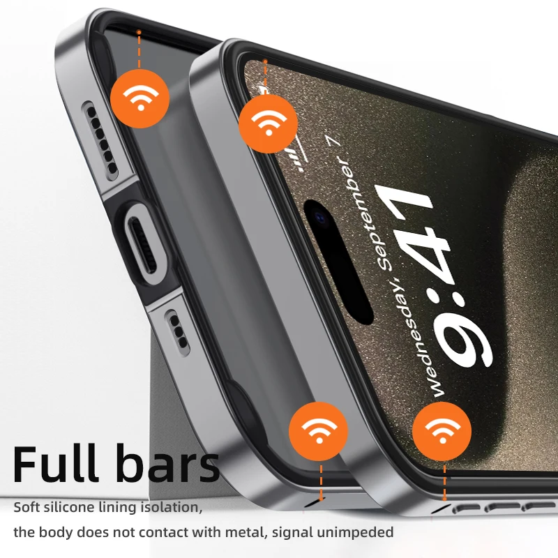 Hybrid Silicone Frame Aluminum Metal Phone Case with Enhanced Heat Dissipation Bumper