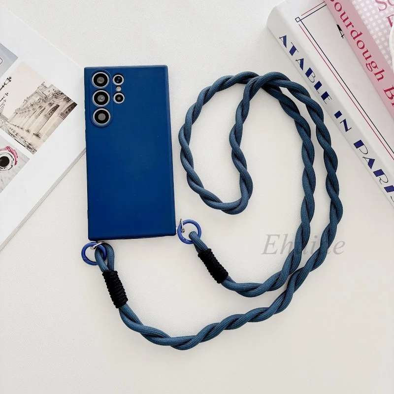 Colorful Crossbody Lanyard Strap Shockproof Phone Case with Soft Cover