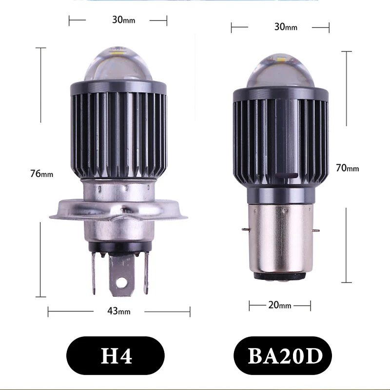 Motorcycle LED Lights H4 LED Motorcycle Headlight Bulbs 3570 CSP Lens White Hi Lo Beam Fog Lamp Universal Driving Lamp Scooter Accessories