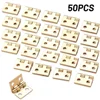 50pcs Mini Brass Furniture Hinges Jewelry Wooden Box Cabinet Door Hinges Furniture Hinges Hardware DIY Crafts Tool - Image 4